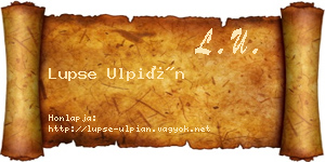 Lupse Ulpián névjegykártya